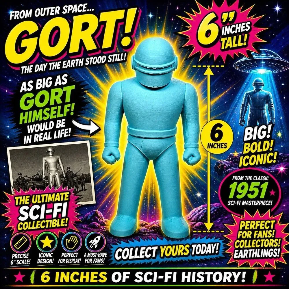 The Day The Earth Stood Still (1951) Gort 6” Toy